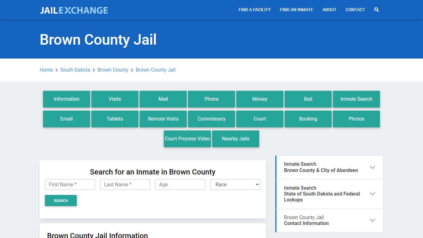 Brown County Jail Roster Lookup, SD, Inmate Search